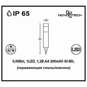 Наземный низкий светильник Novotech Solar 357201
