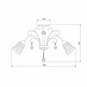 Люстра на штанге Eurosvet Norene 30157/8 античная бронза
