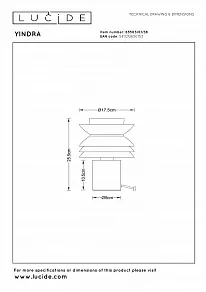 Настольная лампа декоративная Lucide YINDRA 65503/01/38