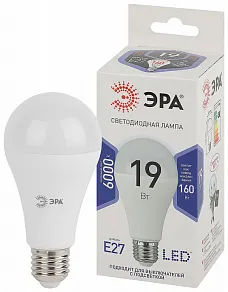 Лампа светодиодная Эра Стандарт E27 19Вт 6000K LED A65-19W-860-E27