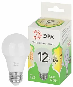 Лампа светодиодная Эра Green Line E27 12Вт 3000K LED A60-12W-830-E27 GL