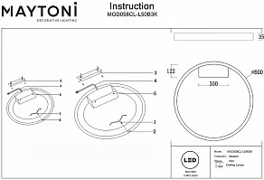 Накладной светильник Maytoni Rim MOD058CL-L50B3K