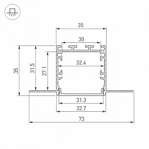 Профиль встраиваемый Arlight LINIA32 056262