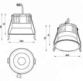 Встраиваемый светильник iLedex Mars 212-12W-D95-4000K-24DG-BK