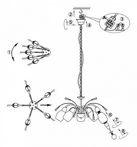 Подвесная люстра Globo Forrest 54645-5H
