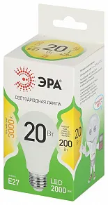 Лампа светодиодная Эра Green Line E27 20Вт 3000K LED A60-20W-830-E27 GL
