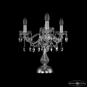 Настольная лампа декоративная Bohemia Ivele Crystal 1413 1413L/3/141-39 Ni