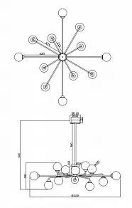 Люстра на штанге Freya Alexis FR5120PL-12G