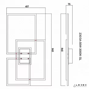 Потолочная люстра iLedex Grace 230/3A-50W-3000K GL