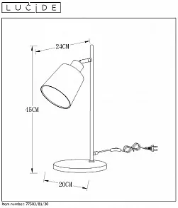 Настольная лампа декоративная Lucide Pippa 77583/81/30