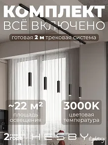Комплект трековый Hesby Lighting Skylite №12 HSBL_kompl_S012_NI2B3K