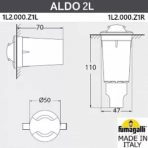 Встраиваемый в дорогу светильник Fumagalli Aldo 1L2.000.000.AXZ1L