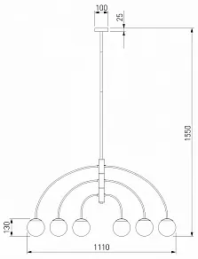 Люстра на штанге Eurosvet Cenacolo 30179/6 черный