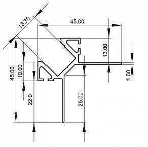 Профиль накладной Deko-Light EV-02-12 975384