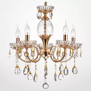 Подвесная люстра Eurosvet 10045 10045/5 золото/прозрачный хрусталь