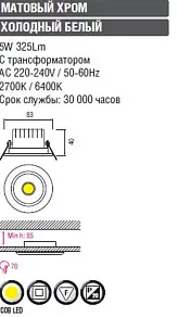 Встраиваемый светильник Horoz Electric Lilya-5 HRZ00000390