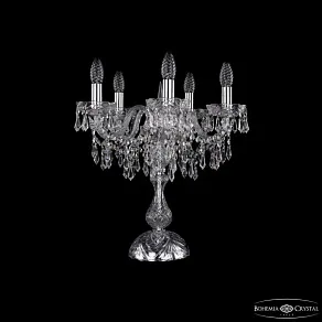 Настольная лампа декоративная Bohemia Ivele Crystal 1403 1403L/5/141-47 Ni