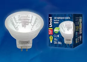 Лампа светодиодная Uniel  GU4 3Вт 3000K UL-00001703