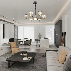 Подвесная люстра Arte Milano Neapolis-76210 276210/6 BK/GD