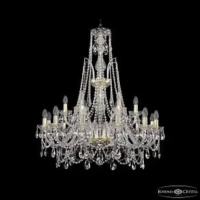 Подвесная люстра Bohemia Ivele Crystal 1411 1411/12+6/300/XL-96 G