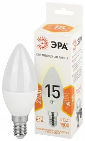 Лампа светодиодная Эра Стандарт E14 15Вт 2700K LED B35-15W-827-E14