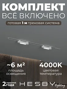 Комплект трековый Hesby Lighting №1 однофазная накладная Skylite HSBL_kompl_S001_VI1W4K