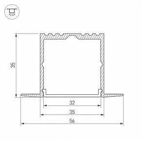Профиль встраиваемый Arlight ARH-POWER-F-W35-2000 ANOD 016139