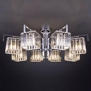 Люстра на штанге Eurosvet April 10126/8 хром/прозрачный хрусталь Strotskis Smart