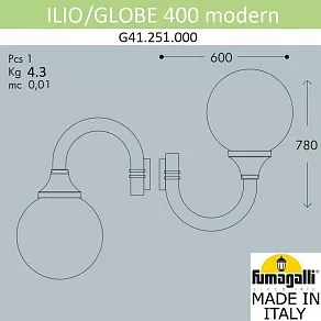 Светильник на штанге Fumagalli Globe 400 Modern G41.251.000.AYE27