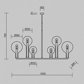 Люстра на штанге Maytoni Status MOD333PL-06B1