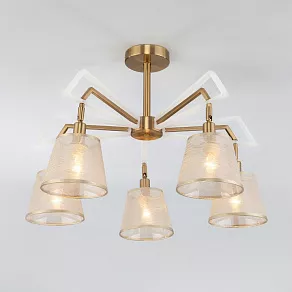 Люстра на штанге Eurosvet Alicante 60082/5 золотая бронза