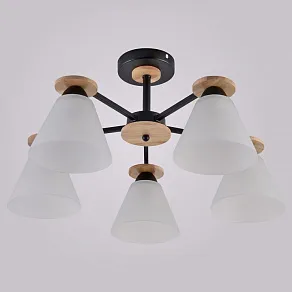 Люстра на штанге Reluce 01625-1 01625-0.3-05 BK+WOOD