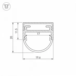 Профиль накладной Arlight ARH-WIDE-B-H20-2000 ANOD 016188