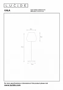 Настольная лампа декоративная Lucide Kala 06524/01/73