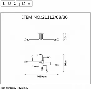 Люстра на штанге Lucide Lester 21112/08/30