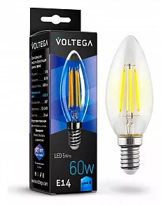 Лампа светодиодная Voltega Crystal E14 6Вт 4000K VG10-C1E14cold6W-F