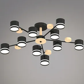 Люстра на штанге Reluce 68730 68730-0.3-10 GX53 BK+WOOD