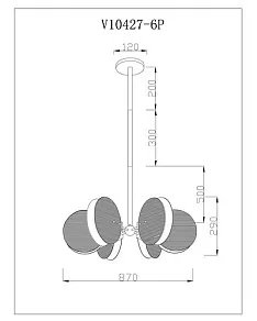 Люстра на штанге Moderli Bari V10427-6P