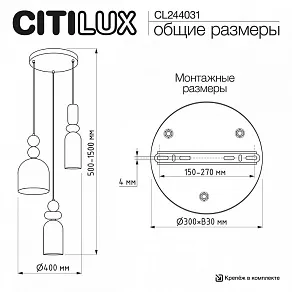 Подвесной светильник Citilux TENDY CL244031