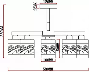 Люстра на штанге MyFar Olivia MR1823-5C