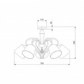Люстра на штанге Eurosvet Lilly 60074/5 античная бронза