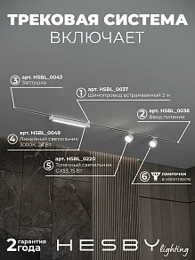 Комплект трековый Hesby Lighting Skylite №14 HSBL_kompl_S014_VI2W3K