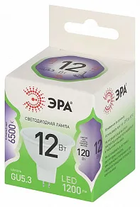 Лампа светодиодная Эра Green Line GU5.3 12Вт 6500K LED MR16-12W-865-GU5.3 GL