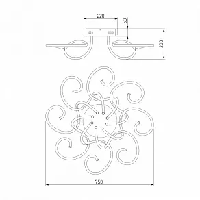 Потолочная люстра Eurosvet Rosca 90236/8 чёрный кофе Smart