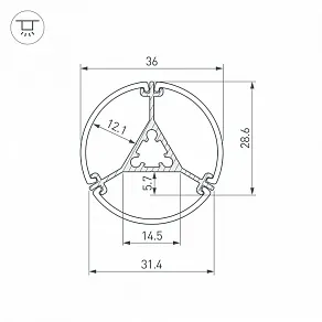 Профиль подвесной Arlight ROUND 050250
