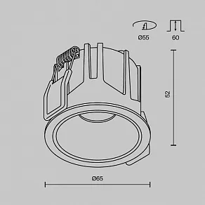 Встраиваемый светильник Maytoni Alfa LED DL043-01-10W2.7K-RD-W