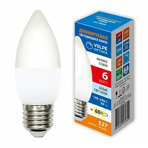 Лампа светодиодная Volpe OPTIMA DIM E27 6Вт 4000K UL-00009222