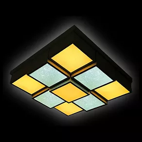 Накладной светильник Ambrella Orbital Crystal Sand FS1540 WH/SD 108W D540*540