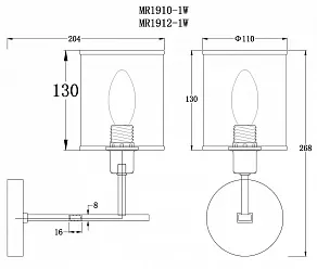 Бра MyFar Alen MR1910-1W