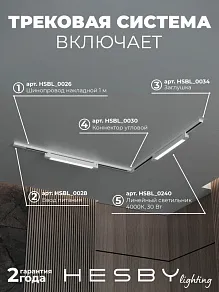 Комплект трековый Hesby Lighting Skylite №1 HSBL_kompl_S001_NL2W4K